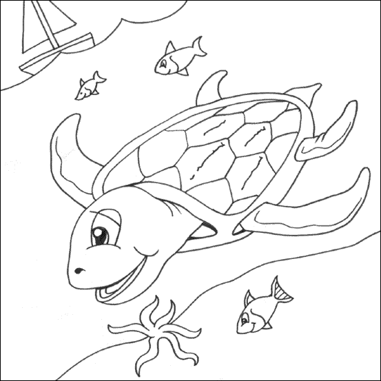 Coloring Pages Of Cars For Kids. turtle coloring page
