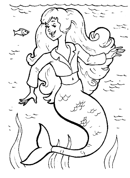 Mermaid Coloring in Pages 4
