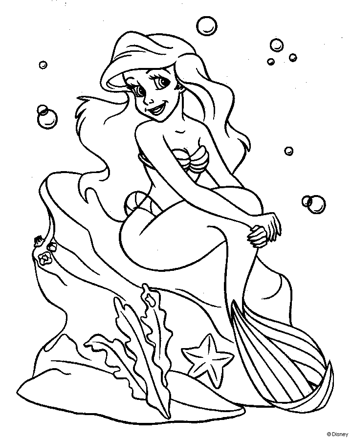 Mermaid Coloring in Pages 6