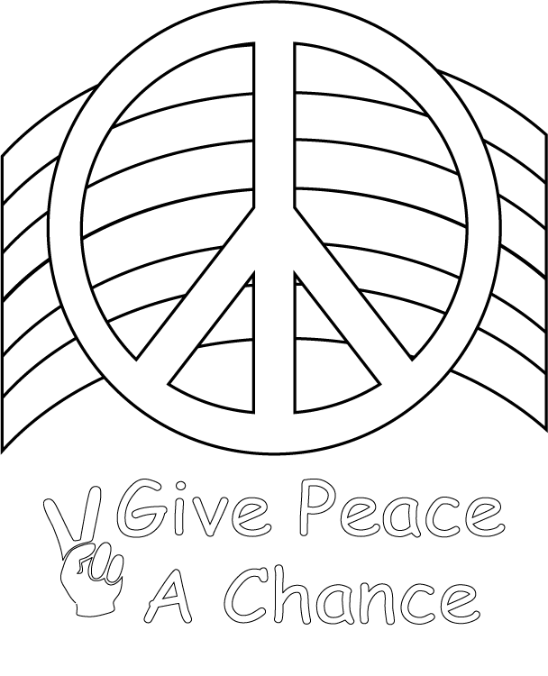 coloring pages of hearts and peace. Peace Sign Coloring in Pages