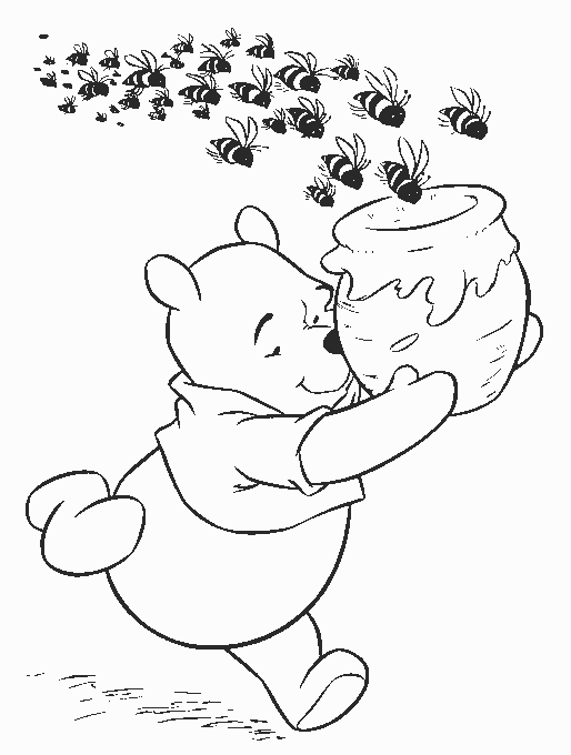 Pooh Bear Coloring in Pages 4