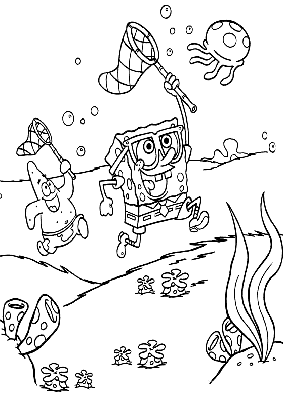 Spongebob Squarepants Coloring in Pages 1