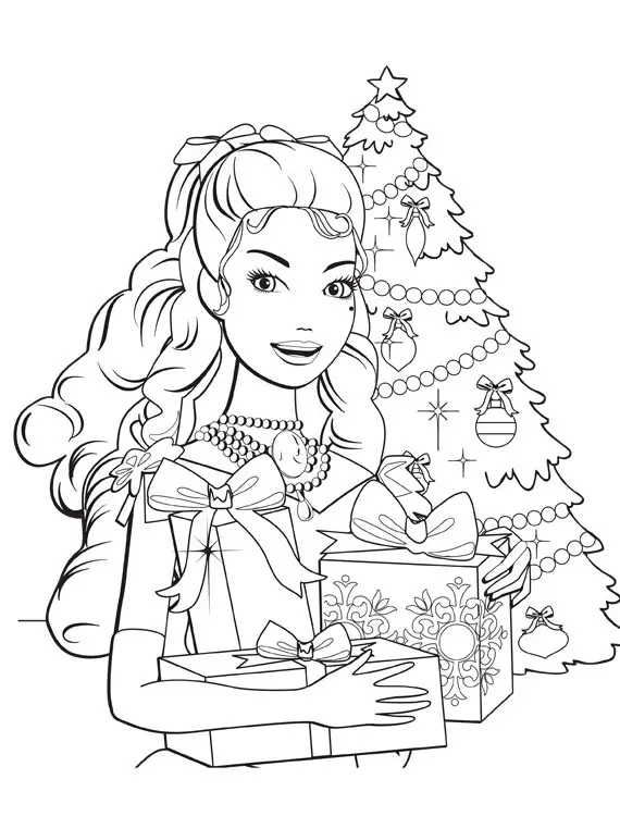 Barbie in a Christmas Carol Coloring in Pages 1