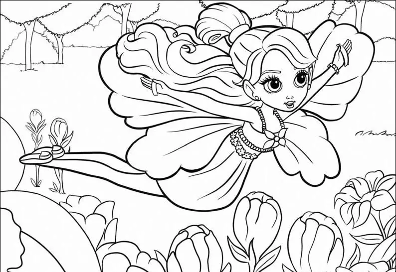 Barbie Thumbelina Coloring in Pages 4