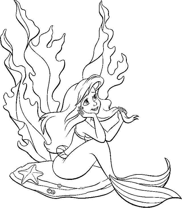 Mermaid Coloring in Pages 10