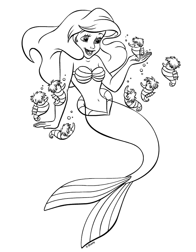 Mermaid Coloring in Pages 12