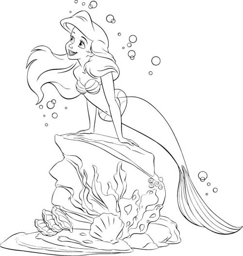 Mermaid Coloring in Pages 3
