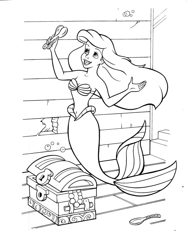 Mermaid Coloring in Pages 7
