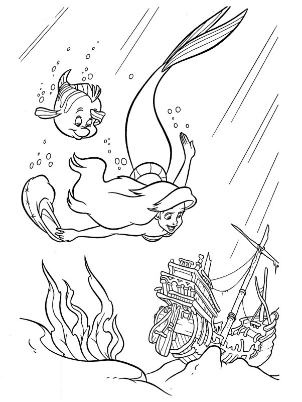 Mermaid Coloring in Pages 9
