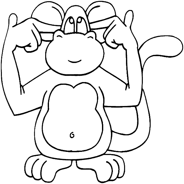 Monkey Coloring in Pages 2