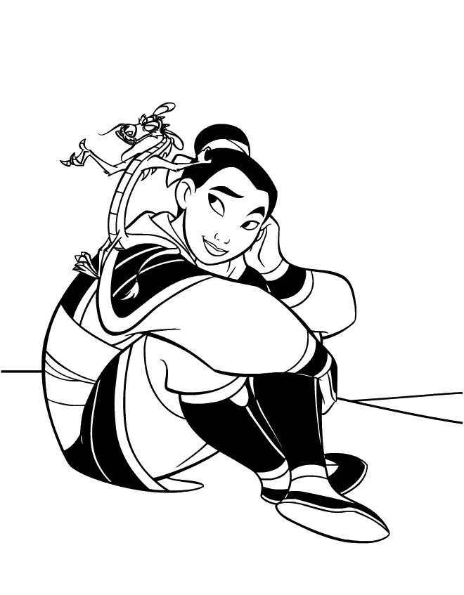 Mulan Coloring in Pages 4