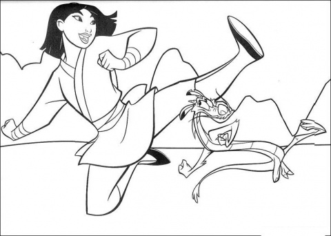 Mulan Coloring in Pages 7