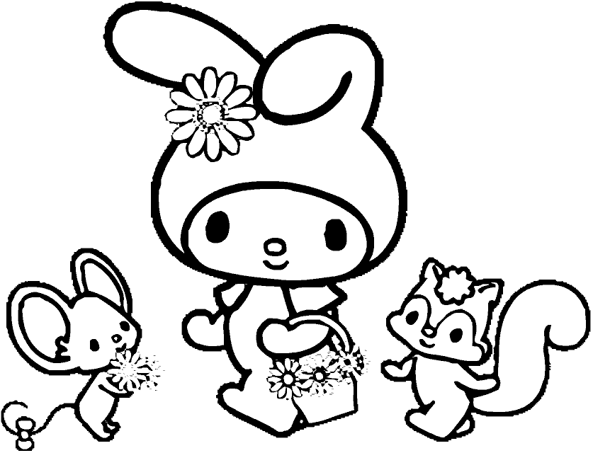 My Melody Coloring in Pages 10