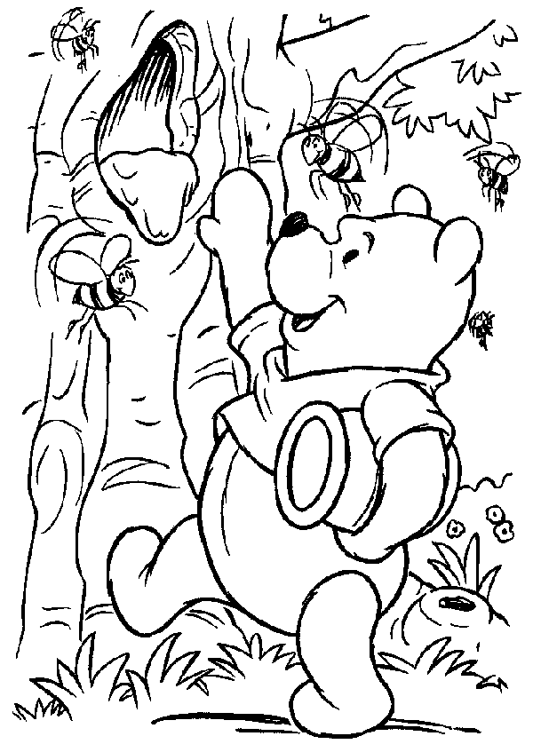 Pooh Bear Coloring in Pages 2