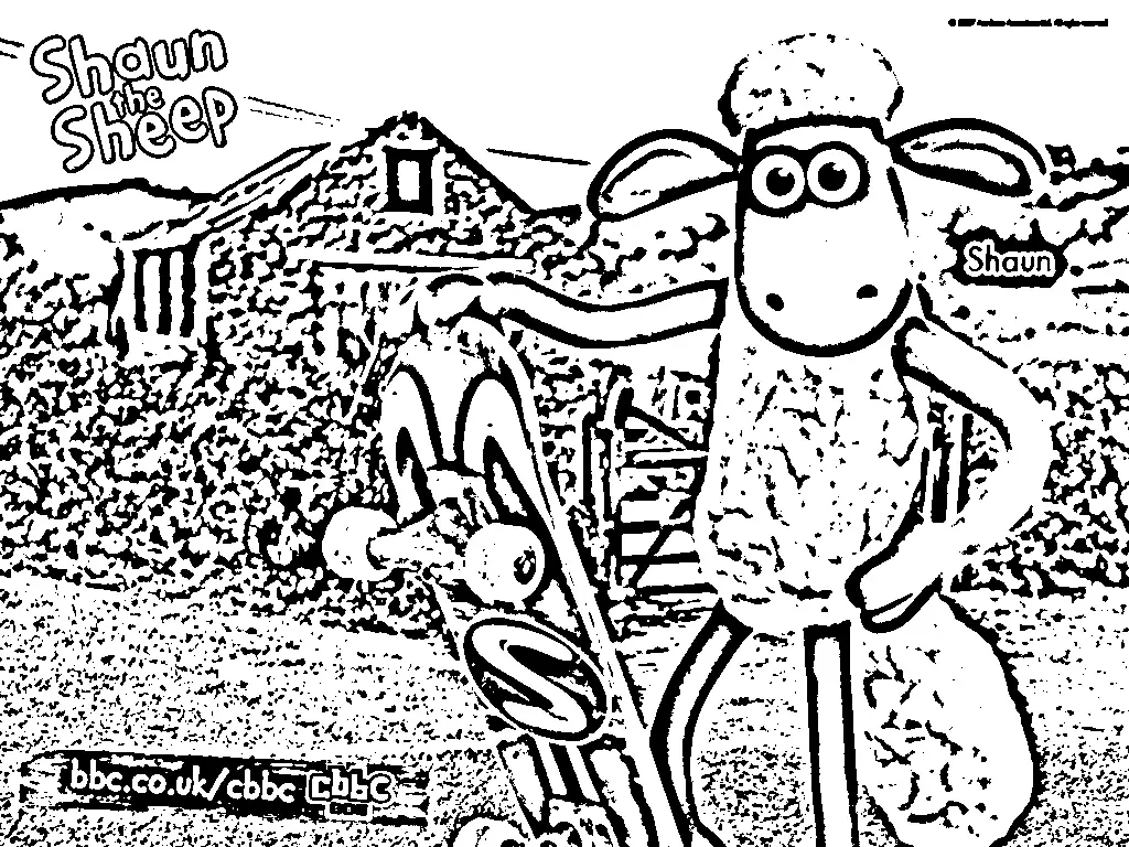 Shaun The Sheep Coloring in Pages 2