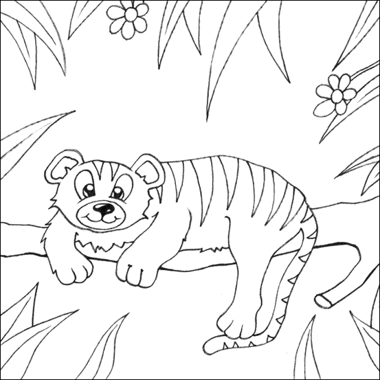 Tiger Coloring in Pages 9