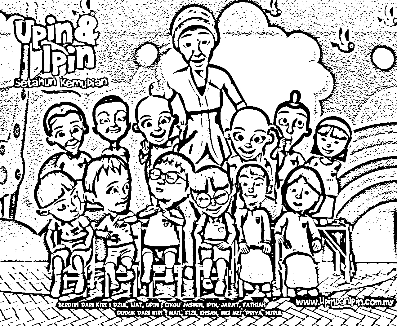 Upin Ipin Coloring in Pages 4